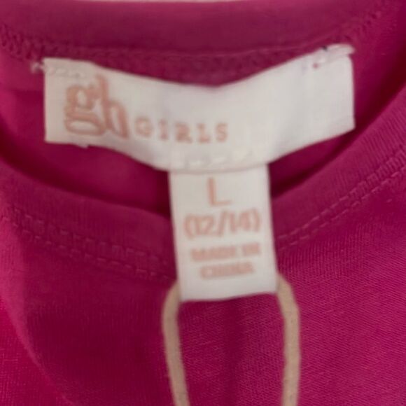 gb girls 2 piece hot pink ruffle set size L 12/14 new with tags - Picture 6 of 9